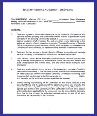 SECURITY SERVICE AGREEMENT [TEMPLATE]